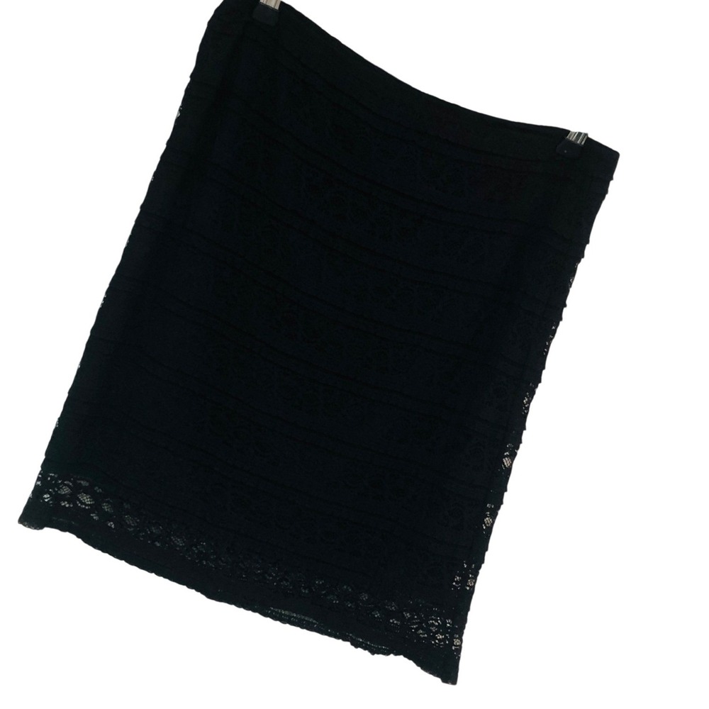 Max Studio Black Allover Lace Mini‎ Skirt Y2K Whimsigoth Fairy Womens M